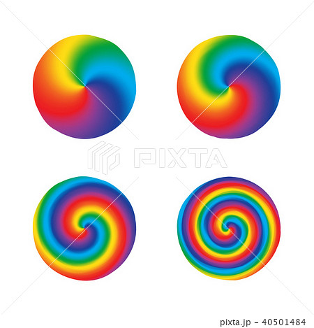 Color swirl twist radial rainbow round element Color swirl twist radial rainbow round element 40501484