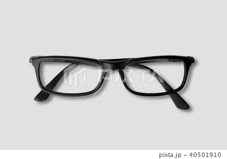 Black glasses isolated on grey 40501910