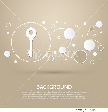 Key Icon on a brown background with elegant style Key Icon on a brown background with elegant style 40503398