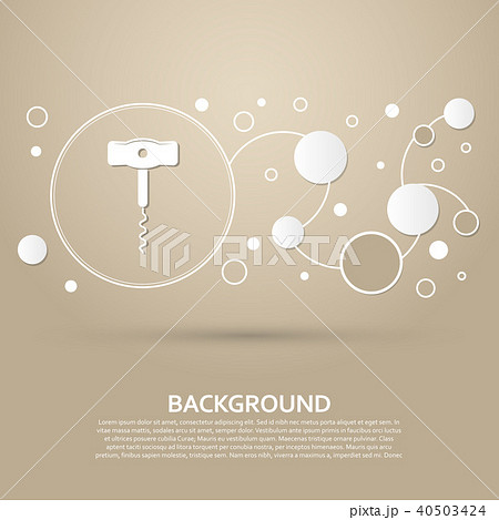 corkscrew icon on a brown background with elegant 40503424