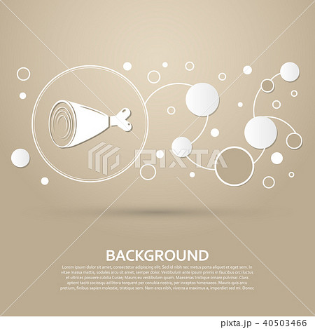 Ham Icon on a brown background with elegant style Ham Icon on a brown background with elegant style 40503466