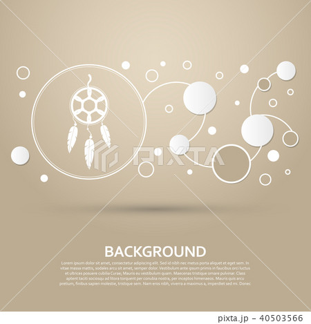 Dreamcatcher icon on a brown background with elega Dreamcatcher icon on a brown background with elega 40503566