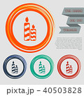 Candle icon on the red, blue, green, orange button 40503828