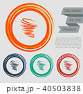 Tornado icon on the red, blue, green, orange butto 40503838