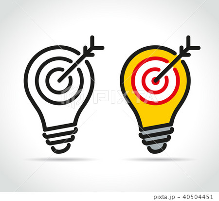 target in lightbulb icons on white background 40504451