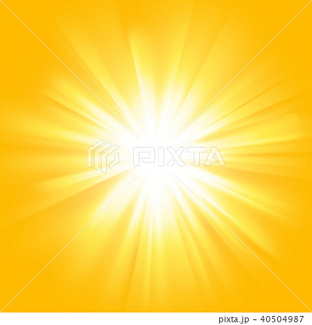 Yellow sun rays with orange flare - Stock Illustration [40504987] - PIXTA