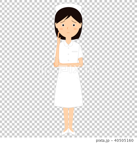 困った表情の若い女性看護師のイラスト素材のイラスト素材