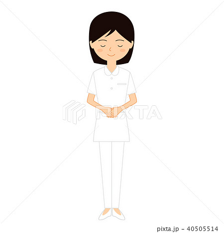 お辞儀をする若い女性看護師のイラスト素材のイラスト素材