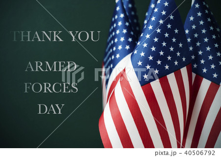 text armed forces day and american flags 40506792