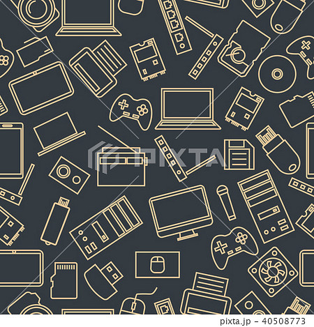 Seamless pattern from a set of computer  icons Seamless pattern from a set of computer  icons 40508773