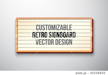 Vector retro signboard or lightbox illustration with customizable design on clean background. Light 40508850