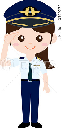 人物 職業 制服 女性 パイロットのイラスト素材