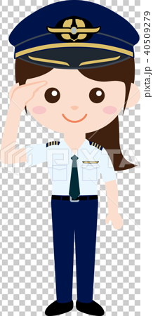 人物 職業 制服 女性 パイロットのイラスト素材