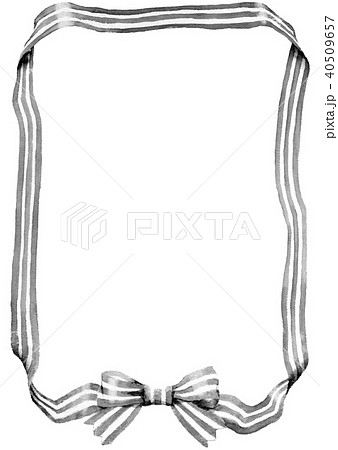 Monotone Striped Ribbon Frame Painted In Stock Illustration