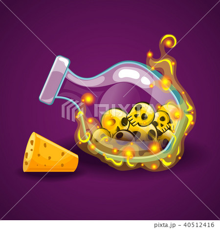 Bottle with skull and magic smoke 40512416