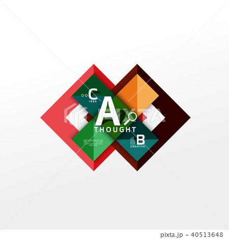 Geometric infographic banner, paper info diagram created with color shapes 40513648