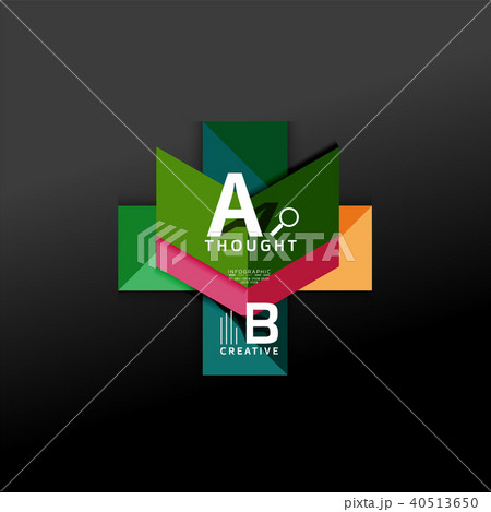 Geometric infographic banner, paper info diagram created with color shapes Geometric infographic banner, paper info diagram created with color shapes 40513650