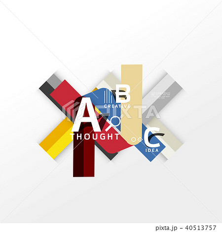 Geometric infographic banner, paper info diagram created with color shapes Geometric infographic banner, paper info diagram created with color shapes 40513757