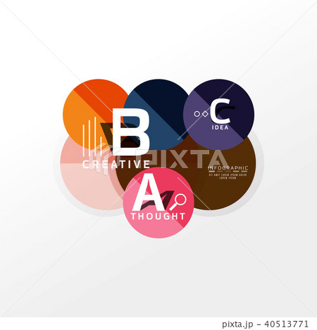 Geometric infographic banner, paper info diagram created with color shapes Geometric infographic banner, paper info diagram created with color shapes 40513771