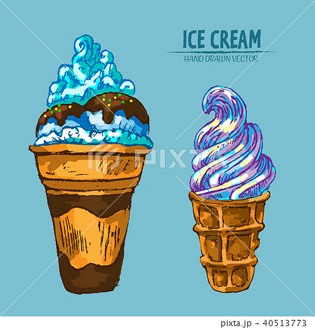Digital vector detailed line art ice cream 40513773