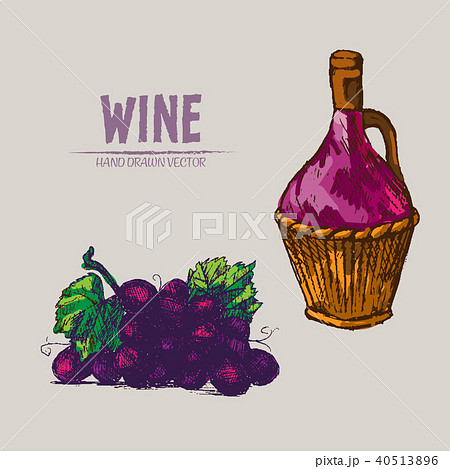 Digital vector detailed line art wine pitcher Digital vector detailed line art wine pitcher 40513896