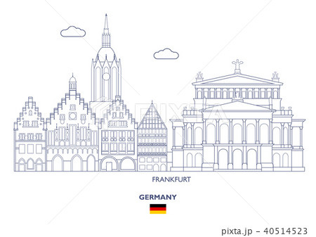 Frankfurt City Skyline Germanyのイラスト素材 40514523 Pixta