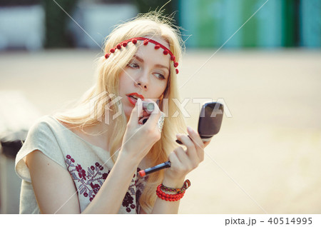 refined tender young woman with beautiful  40514995