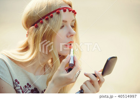 refined tender young woman with beautiful refined tender young woman with beautiful 40514997