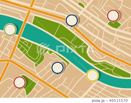 Map with route and gps pointers Map with route and gps pointers 40515570