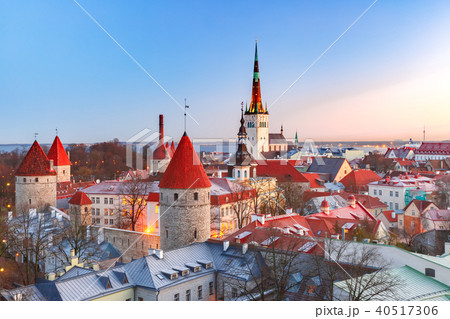 Aerial view of old town in Tallinn, Estonia Aerial view of old town in Tallinn, Estonia 40517306