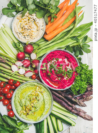 Healthy summer vegan snack plate for vegetarian party, top view Healthy summer vegan snack plate for vegetarian party, top view 40517477
