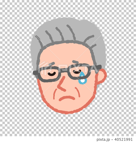 Crying senior man face 40521991