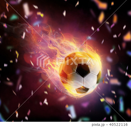 Football ball flamy symbol 40522116