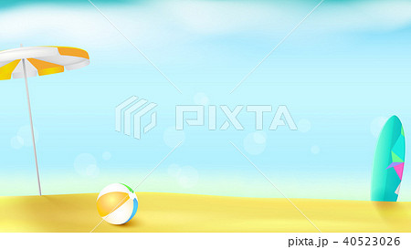 Horizontal summer background with sun umbrella 40523026