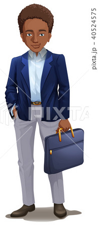 Businessman holding briefcase on white background 40524575