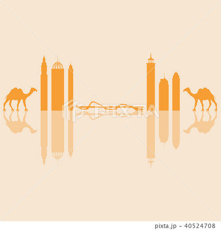 United Arab Emirates skyscrapers silhouette and 40524708