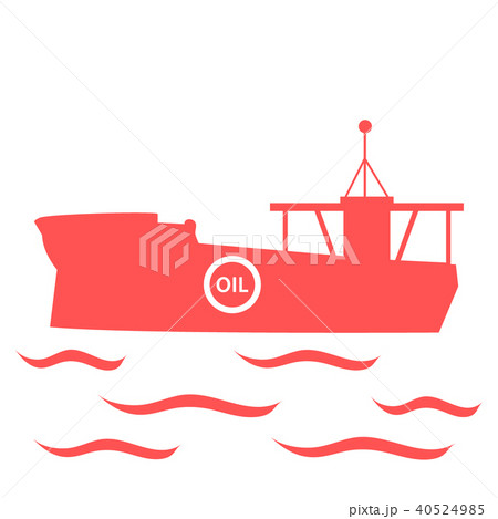 Stylized icon of the tanker of oil floating on 40524985