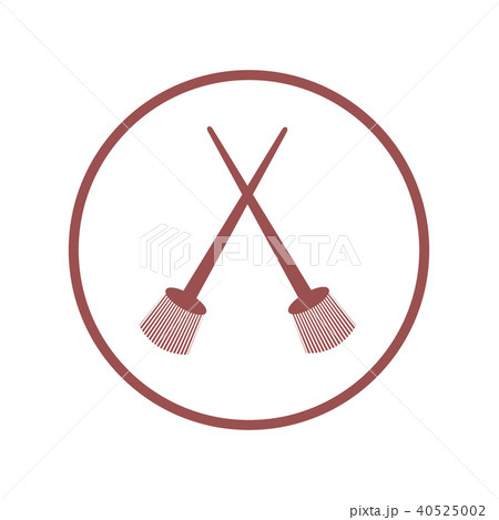Stylized icon of a two colored crossed paint Stylized icon of a two colored crossed paint 40525002