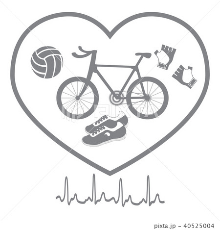 Stylized icon symbolizing love for sport 40525004