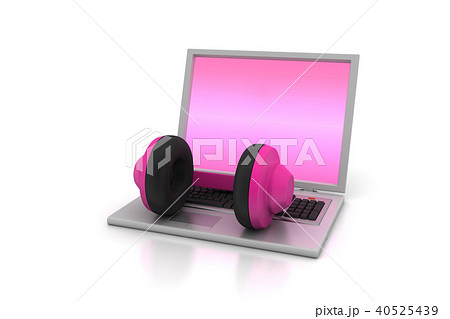 Head phone with laptop 40525439
