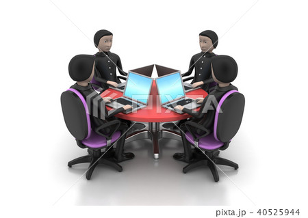businessmen around a table looking at laptops businessmen around a table looking at laptops 40525944