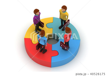 3d people standing on puzzles 40526175