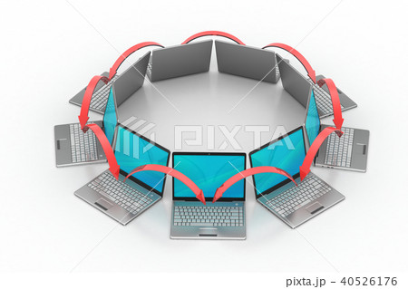 Laptop networking circle 40526176