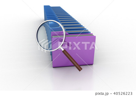 Magnifying glass with file folder 40526223