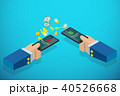 business hands holding smartphone to transferring 40526668