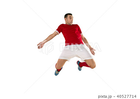 Professional football soccer player isolated white background 40527714