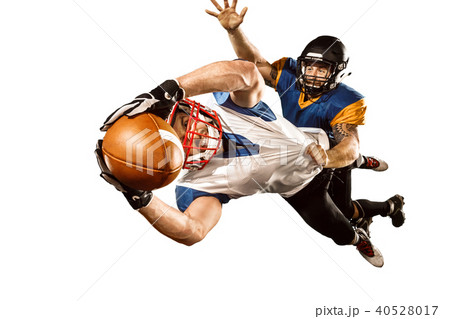 The two american football players studio isolated on white background The two american football players studio isolated on white background 40528017