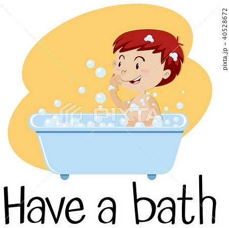 A Boy  Taking a Bath 40528672