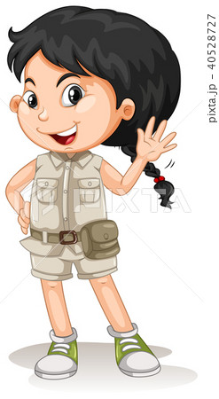 A dark haired girl in a safari outfit 40528727