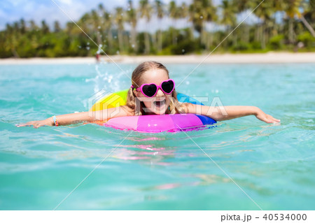 Child on tropical beach. Sea vacation with kids. Child on tropical beach. Sea vacation with kids. 40534000